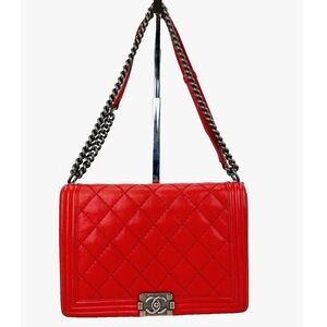 Chanel Quilted Large Boy Flap Handbag